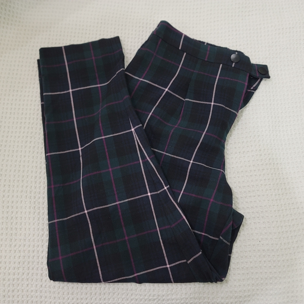 Plaid ankle pants